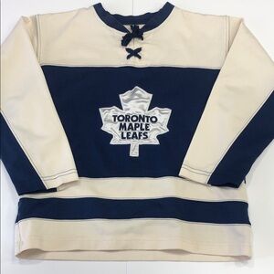 Toronto Maple Leafs Lace-Up Hockey Shirt – Vintage Style – Youth S/M (No Tag)